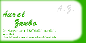 aurel zambo business card
